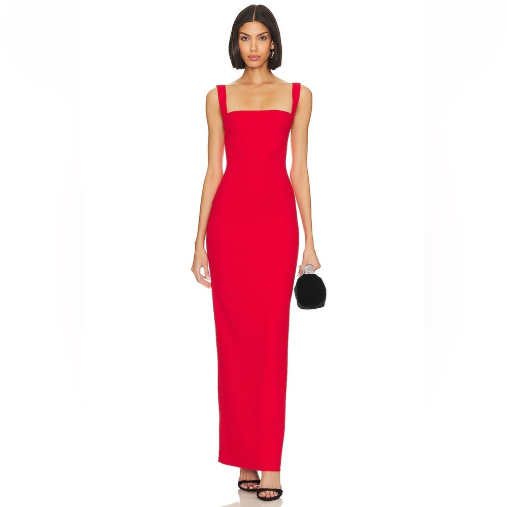 Joni Maxi Dress in Red by SOLACE London